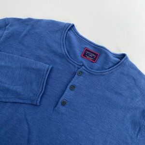Untuckit Shirt Mens Large Blue Paulson Henley Minimalist Weekend Casual Classic